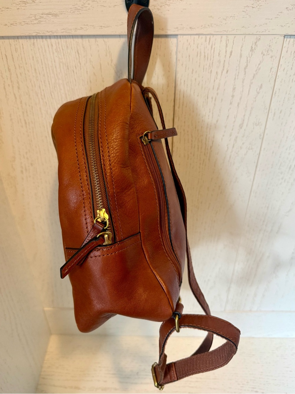 Fossil Cognac Leather Megan Mini Backpack - Picture 3 of 15